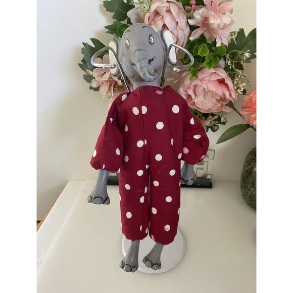 Elephant Toy Beaded Filled Soft Polka Dot Body Hand Painted Face Hands Feet Vtg - Picture 12 of 16